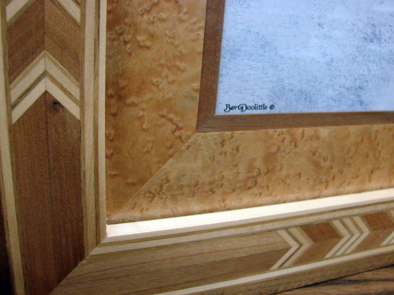 Bev Doolittle Walk Softly Paw Print Wood Framed Wood Mat UV Glass Limited Edition Print - Image 2