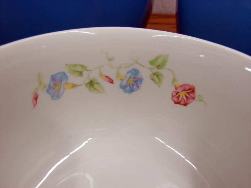 Set/5 as is Vintage Hall's China Morning Glory Heavy Duty Nesting Mixing Bowls - Image 3