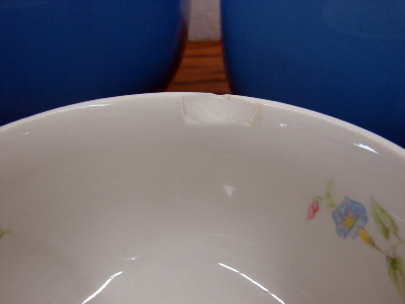 Set/5 as is Vintage Hall's China Morning Glory Heavy Duty Nesting Mixing Bowls - Image 5