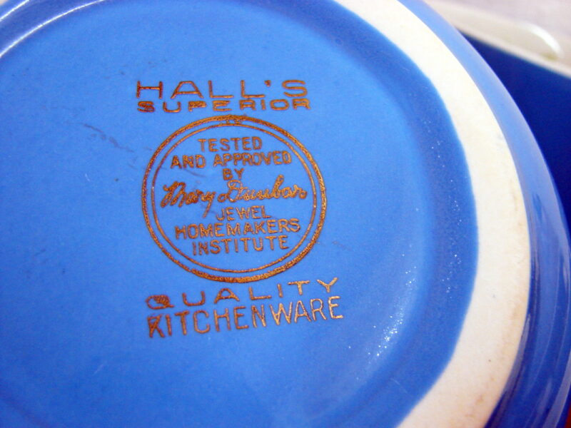 Set/5 as is Vintage Hall's China Morning Glory Heavy Duty Nesting Mixing Bowls - Image 4