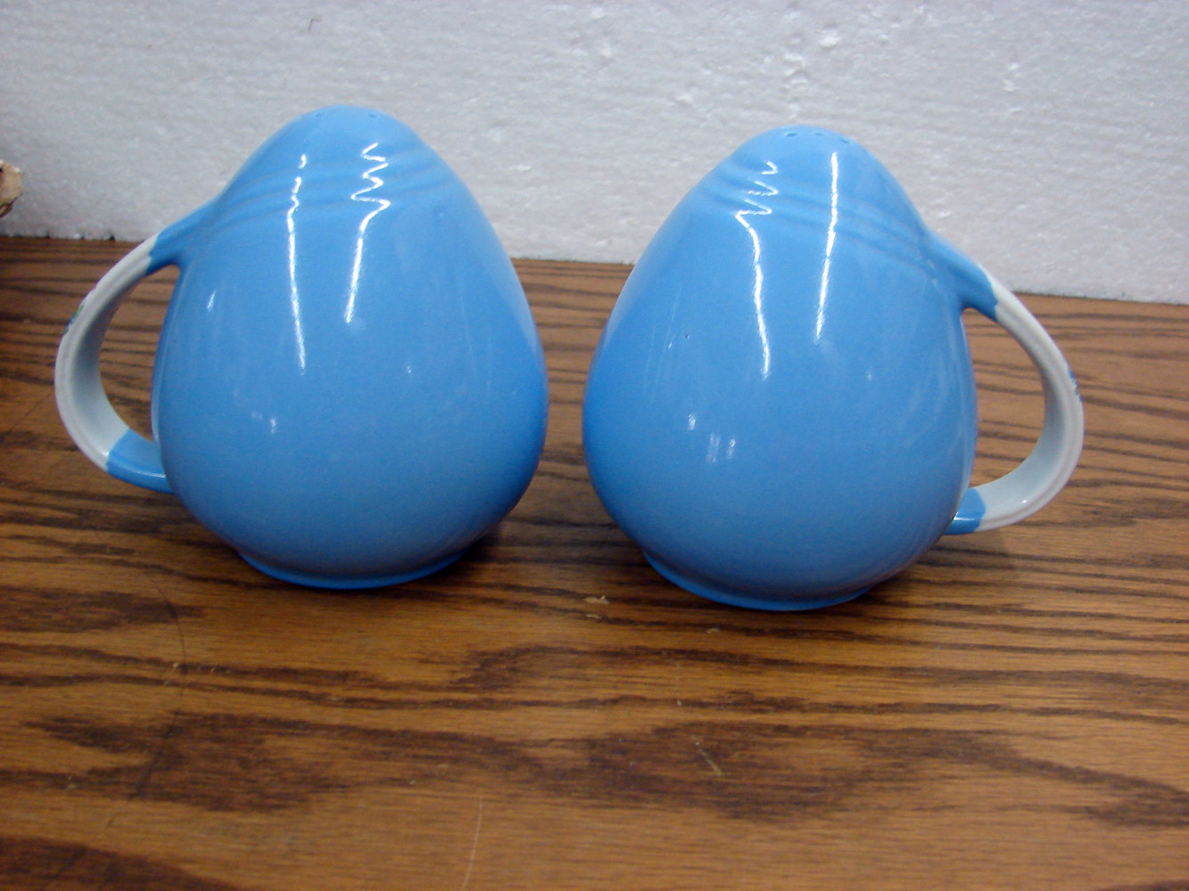 Vintage Hall's China Sani-Grid Rose Parade Blue Flower Salt Pepper Shakers
