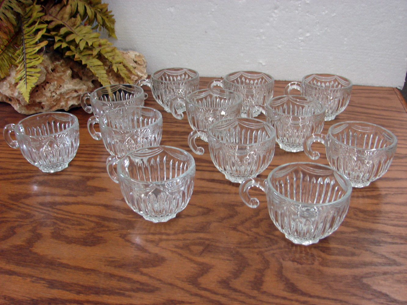 Set/12 Vintage Indiana Glass Clear Royal Drape Punch Cups Only - Image 2