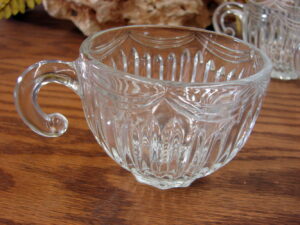 Set/12 Vintage Indiana Glass Clear Royal Drape Punch Cups Only