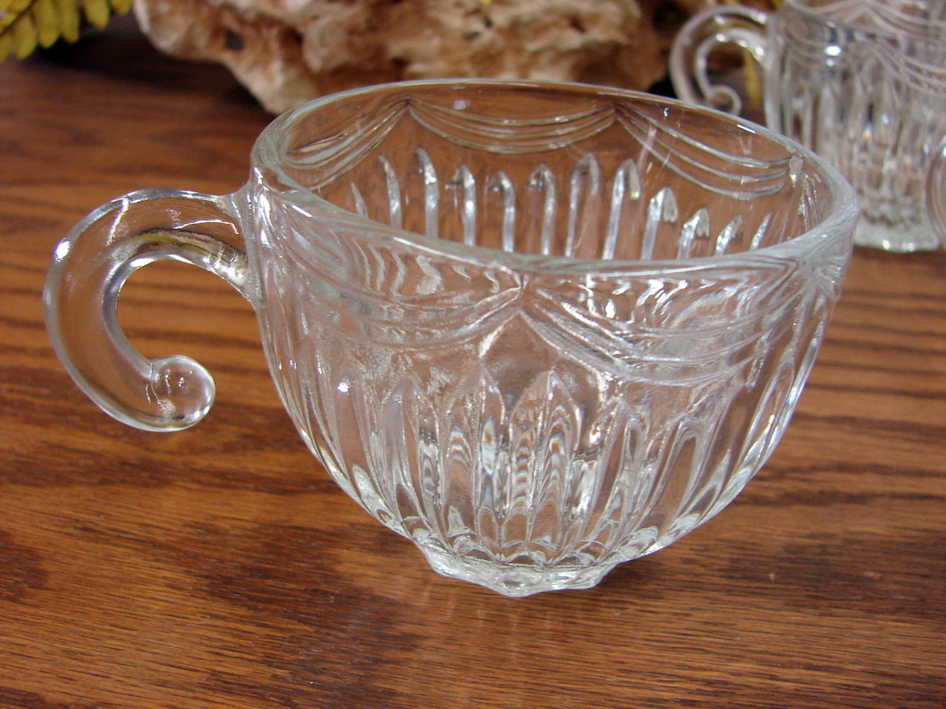 Set/12 Vintage Indiana Glass Clear Royal Drape Punch Cups Only