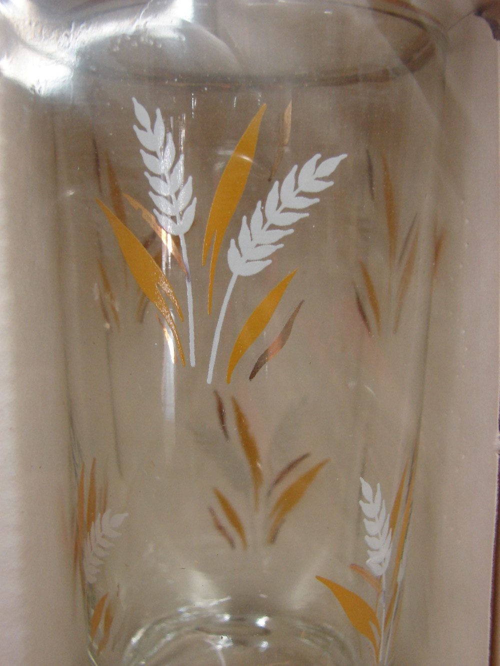 Set/8 Brand New Vintage Libbey Gold Trim Wheat Sprays Beverage Glasses in Box - Image 3
