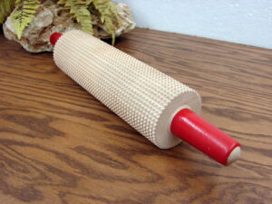 Lokstad Hard Maple Square Cut 10" Rolling Pin Red Wood Handles
