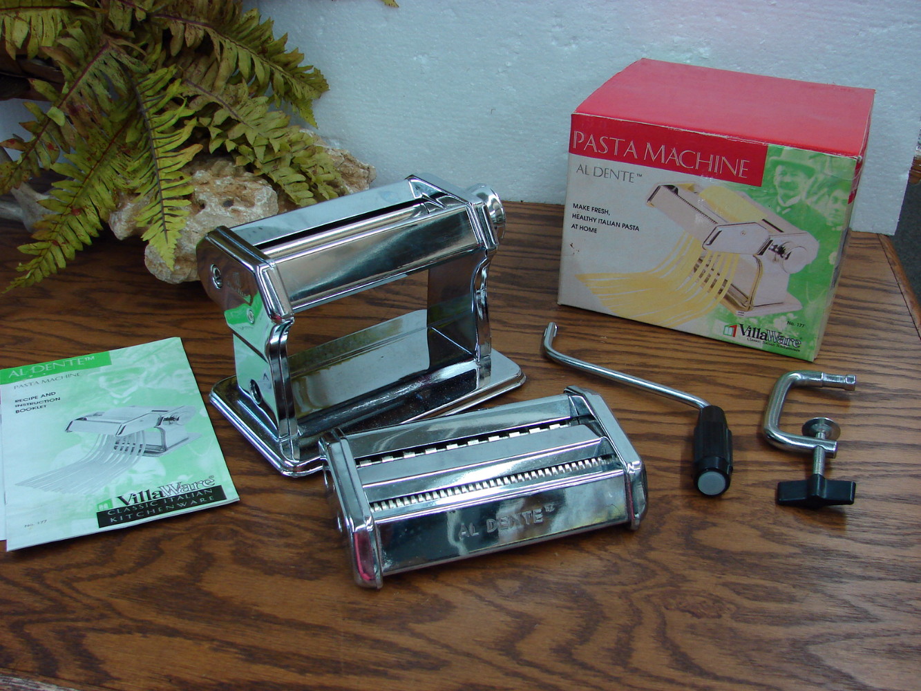 Like New Al Dente Villaware Pasta Noodle Maker Roller Cutter Stainless Italy