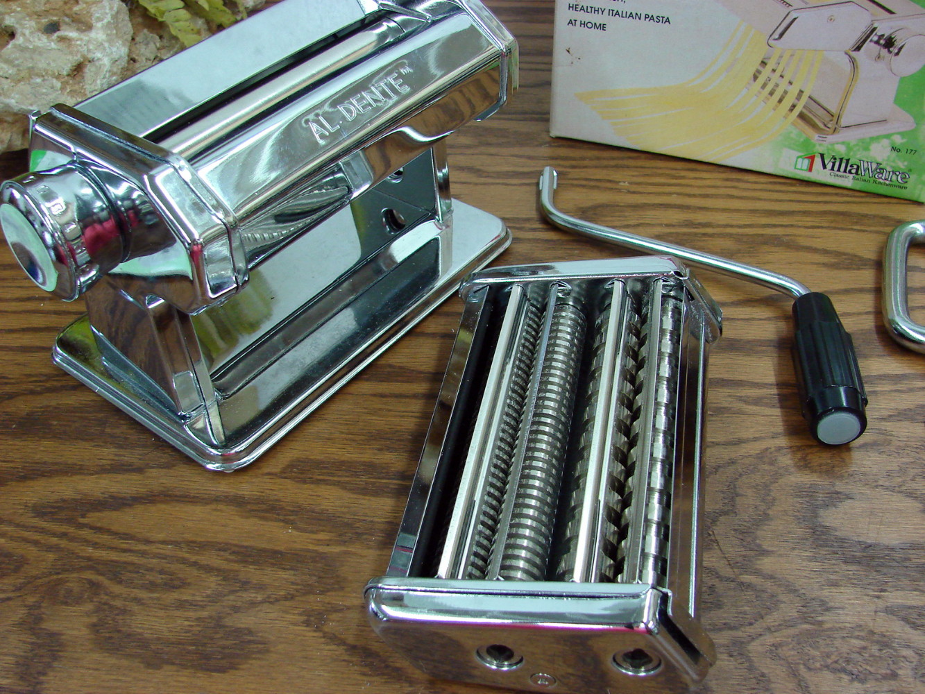 Like New Al Dente Villaware Pasta Noodle Maker Roller Cutter Stainless Italy - Image 2