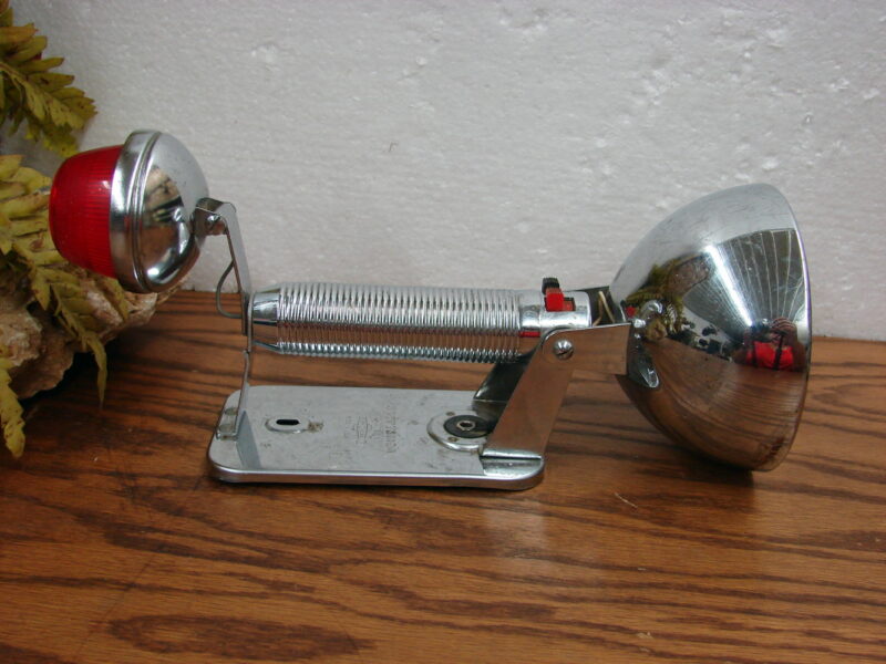 Vintage Chrome Ray-O-Vac Sportsman Spotlight Red Flash Camping Flashlight 6 Volt - Image 2