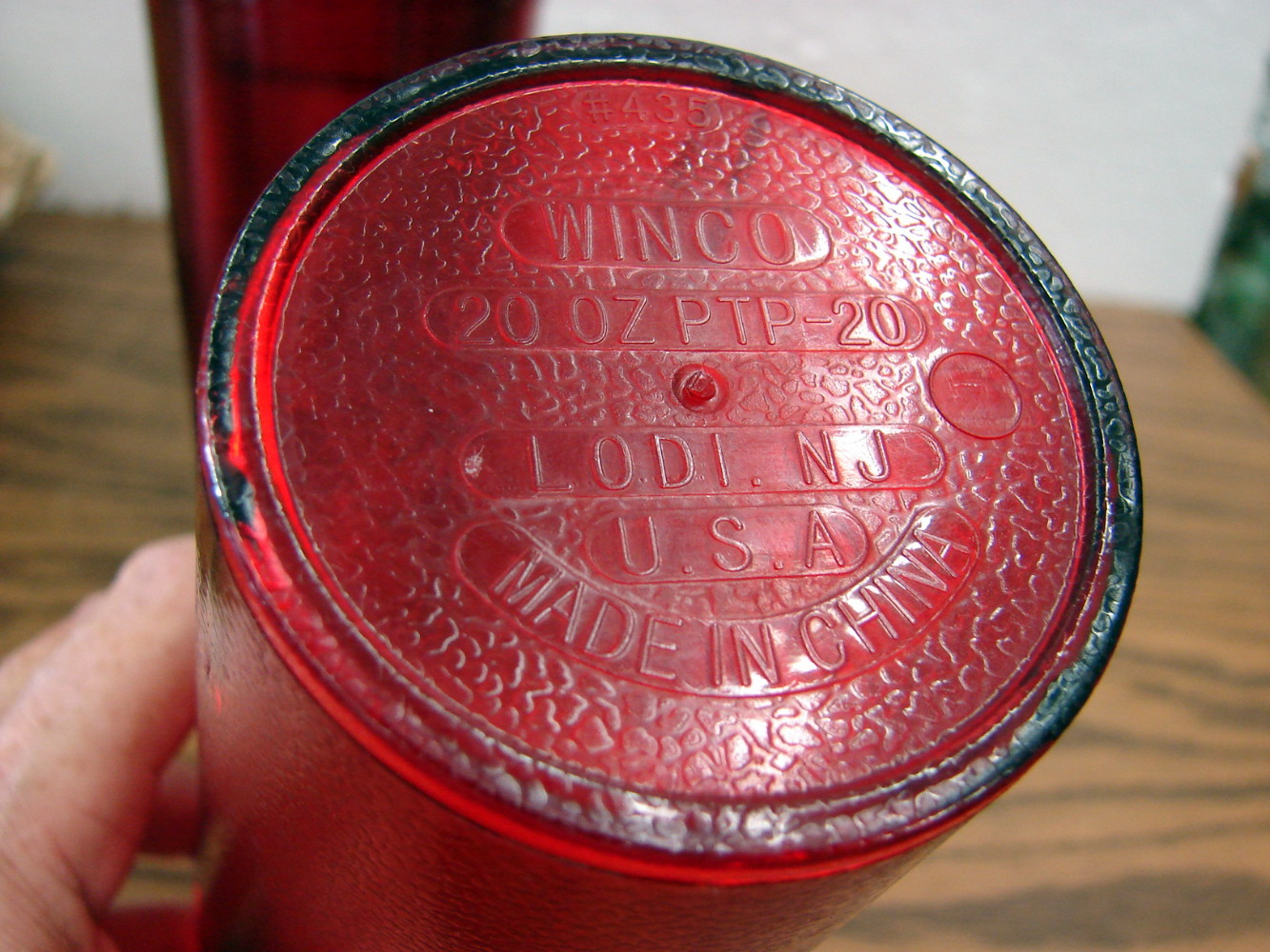 Set/6 Used Red Pebble Plastic 20 oz Restaurant Tumbler Glasses Winco - Image 2