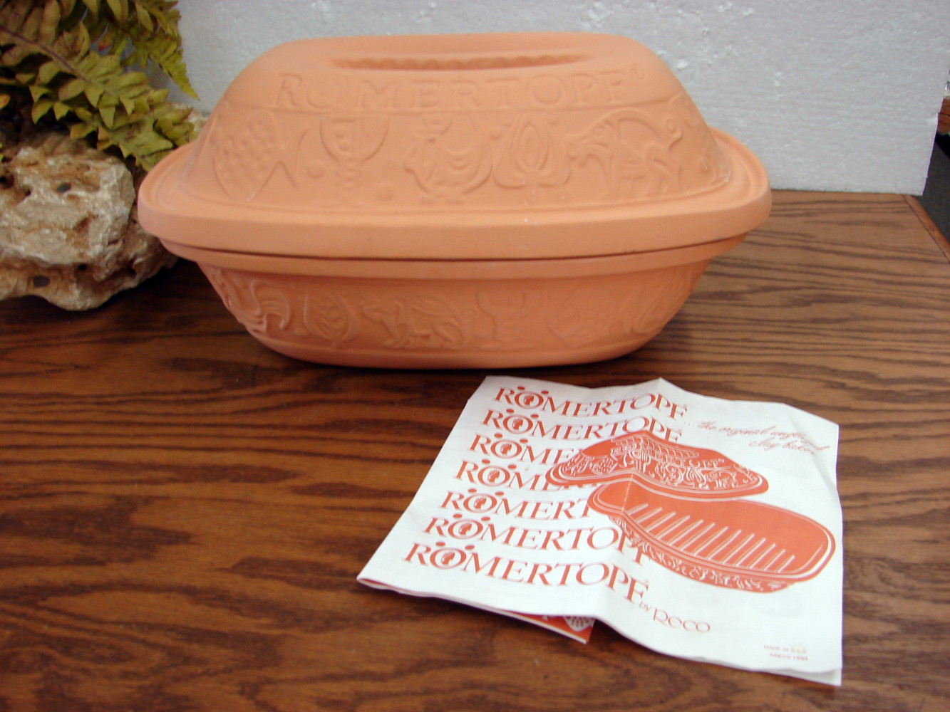 Vintage Romertopf Terra Cotta Clay Roaster Baker 111 by Reco Mexico