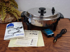 Royal Prestige Liquid Core Electric Skillet Stainless Steel Vented Lid Tested Working