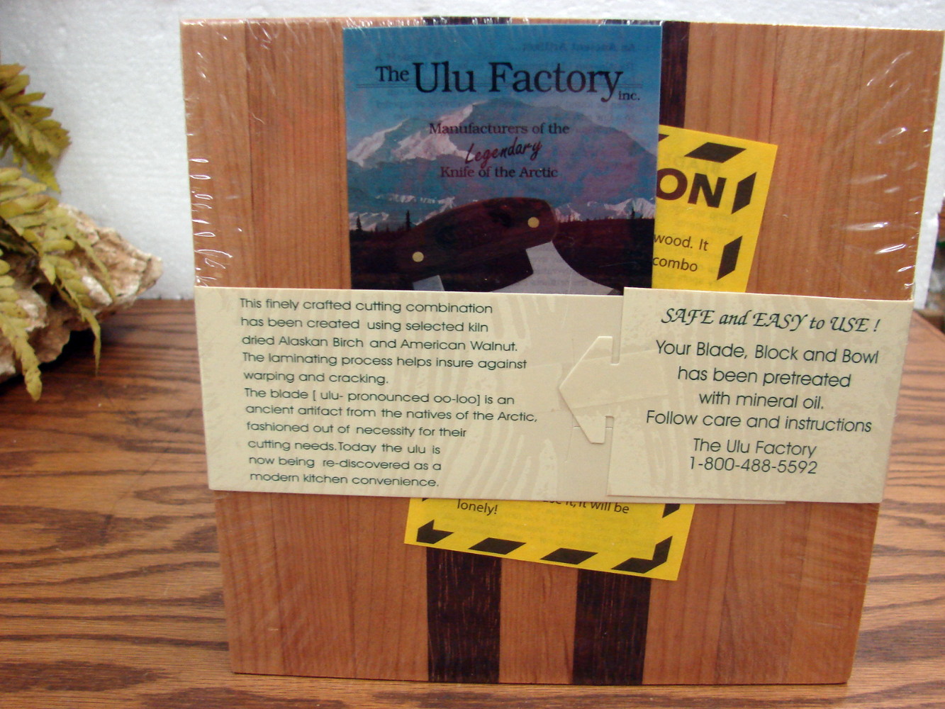 Brand New Ulu Factory Alaska Birch Chopping Bowl Block w/ ULU Knife Stand - Image 3