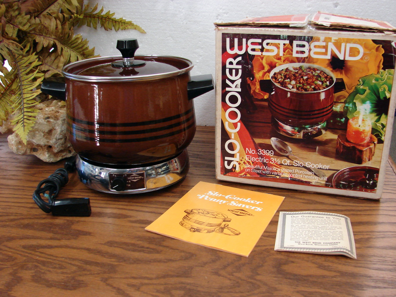 Vintage West Bend Slo-Cooker Complete in Box Tested Working #3399