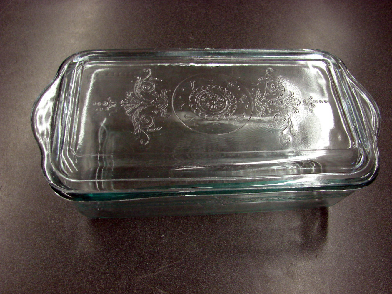 Vintage Fire King Sapphire Blue Philbe Loaf Pan w/ Lid - Image 3