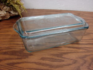 Vintage Fire King Sapphire Blue Philbe Loaf Pan w/ Lid