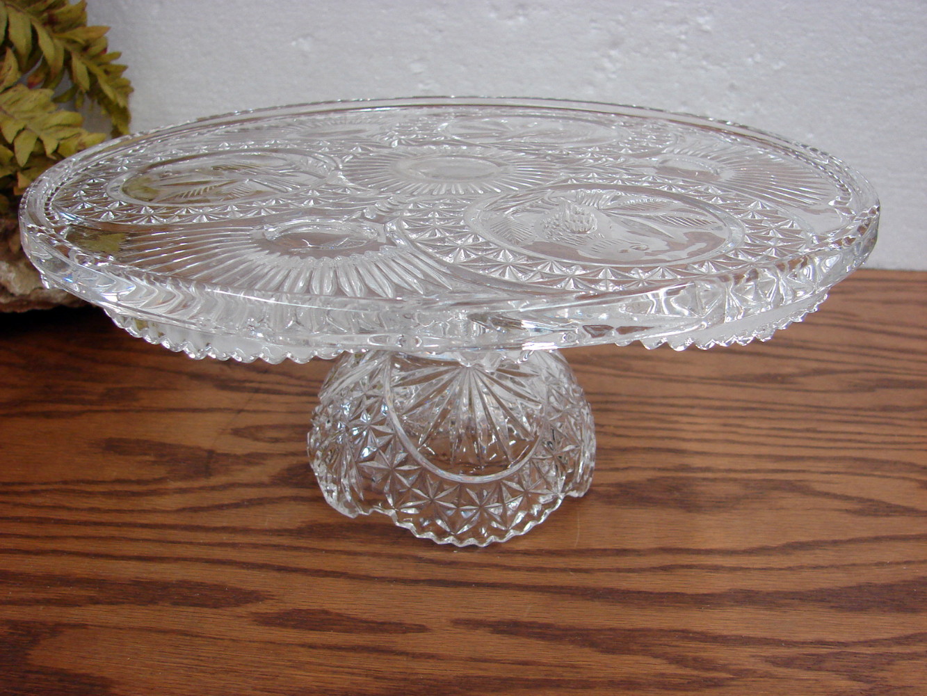 Hofbauer Byrdes W. Germany Crystal Clear Pedestal Cake Stand Display 12”