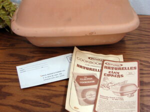 Vintage Rival Romertopf Terra Cotta Clay Roaster Baker Naturelles 4673 Medium