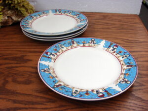Set/4 Snowmen Serenade II Dinner Plate by MEIWA Table Art