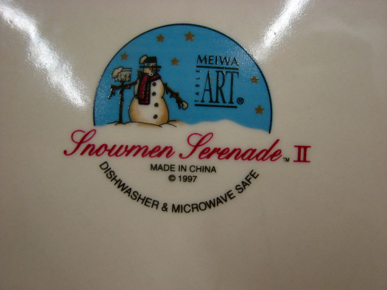 Set/4 Snowmen Serenade II Salad Desert Plate by MEIWA Table Art - Image 2