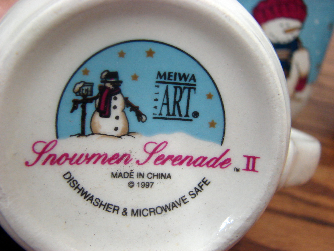 Set/4 Snowmen Serenade II Coco Coffee Mug Cups by MEIWA Table Art - Image 2