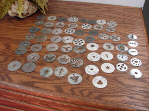 Antique and Vintage 2" Cookie Press Disc Lot 55+ Metal Steel