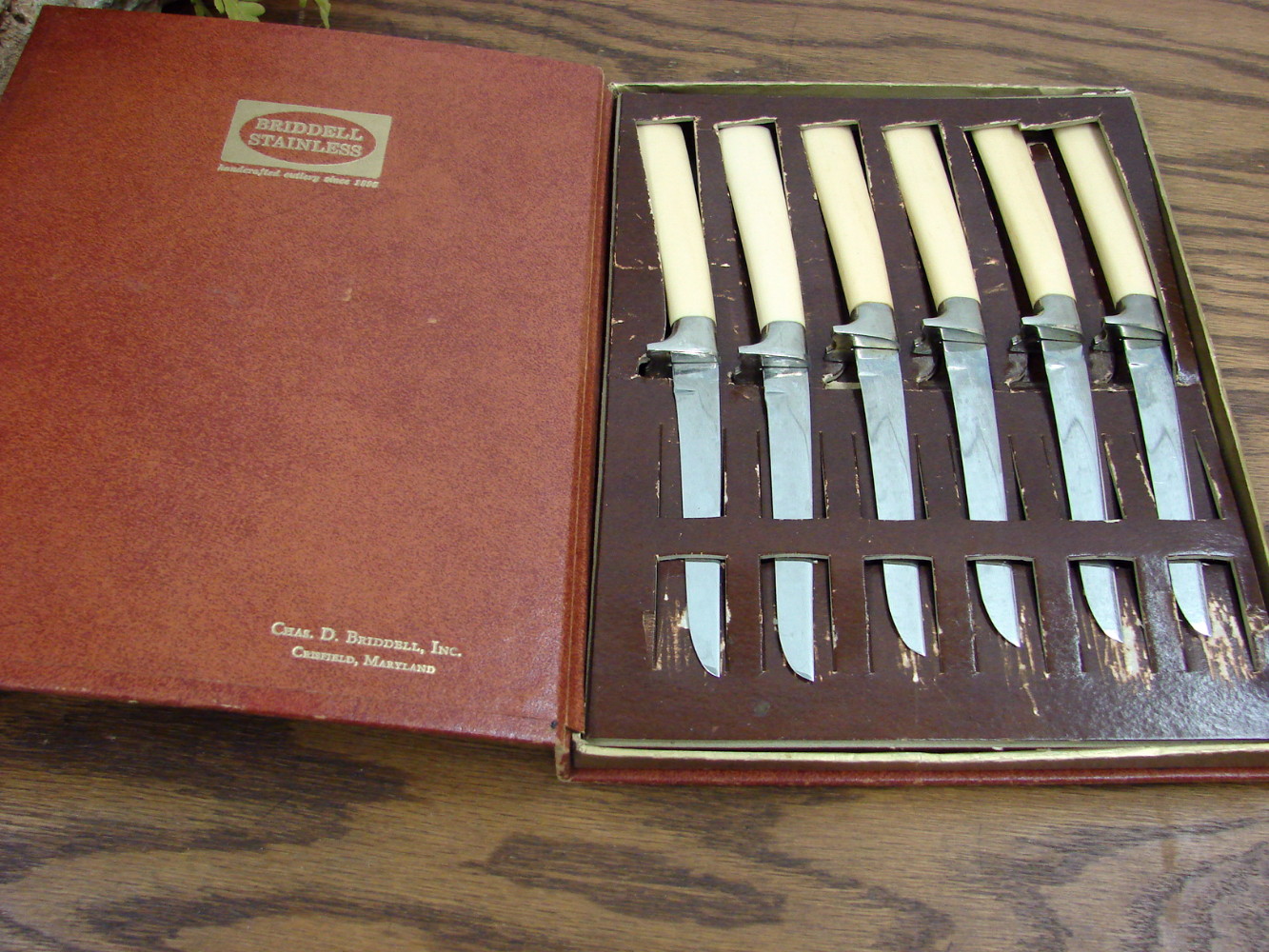Vintage History of Sharp Stories Briddell Stainless Steel Steak Knife Set Lustrex