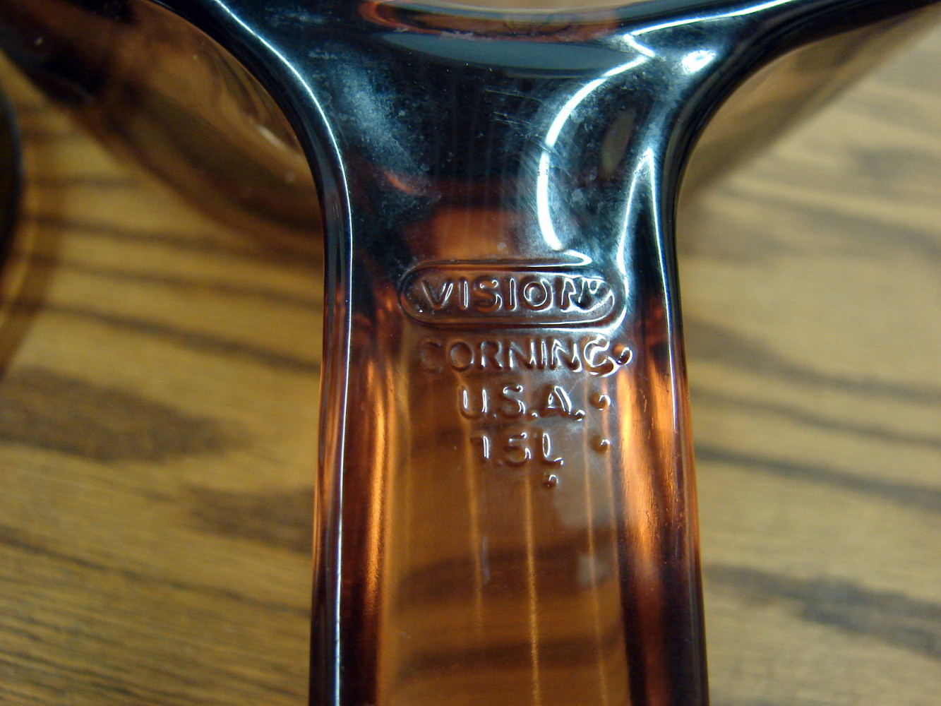 Vintage PYREX Amber Brown Visions 1.5 Liter Sauce Pan w/ PYREX Glass Lid - Image 2