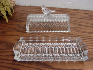 Hofbauer Byrdes W. Germany Vintage Butter Dish 24% Lead Crystal Gorgeous