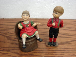 Vintage Retired Candy Design Norway Figurine Carl Larsson Children 3 pc Girl Sitting Boy Standing