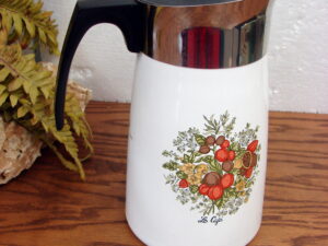 Vintage Corning Ware Spice of Life P-149 Stove Top Coffee Pot Percolator 9 Cup