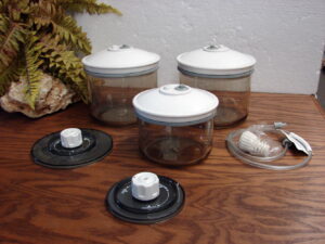 Set/3 FoodSaver Vacuum Seal Canister Clear w/ Hose and Accessories