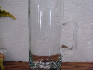 Vintage Blown Glass Martini Pitcher Krosno Poland Weighted Controlled Bubble Bottom