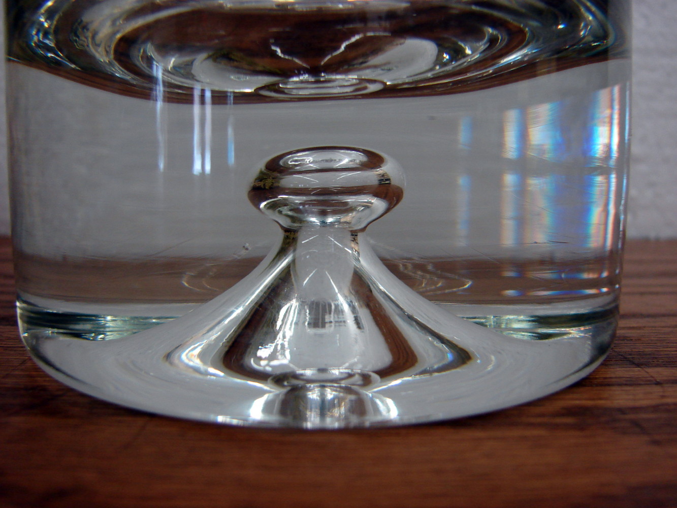 Vintage Blown Glass Martini Pitcher Krosno Poland Weighted Controlled Bubble Bottom - Image 2