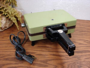 Vintage Electric Rival Pizzelle Baker Avocado Green Tested Working Removable Plates