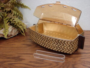 Vintage MCM Salton Hotray WB-4 Electric Bread Bun Warmer Woven Amber Lid No Cord