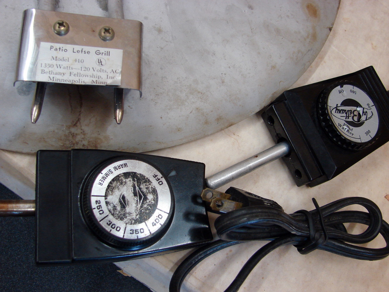 Vintage Bethany Heritage Patio Grill Lefse Griddle #410 Tested Working 2 Controllers - Image 3