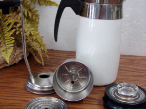 Vintage Corning Ware All White Electric Coffee Percolator 10 Cup P-280 Tested Working No Cord