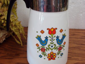 Vintage Corning Ware Country Festival Coffee Percolator 10 Cup Stove Top P-149