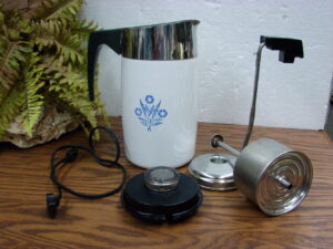 Complete 10 Cup Numbered Corning Ware Blue Cornflower Percolator Electric Coffee Maker Tested