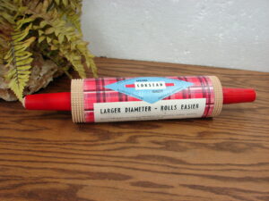 Brand New Lokstad Hard Maple Square Cut 10" Rolling Pin Red Wood Handles Recipes