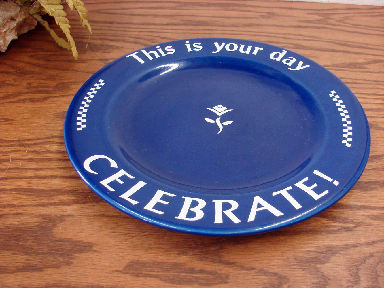 Pampered Chef Blue Special Occasion This is your Day Celebrate Plate