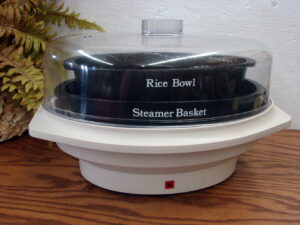 Rival Automatic Steamer Rice Cooker Off White/Black Electric Steam Basket Rice Bowl