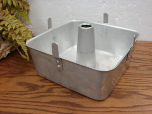 Vintage Walker Ware Aluminum Square 2 Part Angel Food Cake Pan