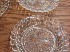 Set/2 Vintage Anchor Hocking Bubble Coupe Soup Bowls Clear Glass
