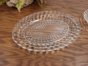 Vintage Anchor Hocking Bubble Oval Platter Clear Glass