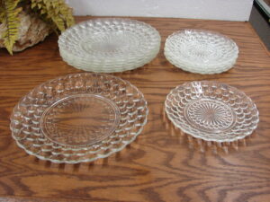 Set 5 Vintage Anchor Hocking Bubble Bread Butter Desert Plate Clear Glass