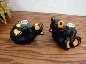 Retired Big Sky Carvers Bearfoots Bears Jeff Fleming Candle Holder Miles & Constance