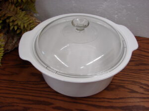 Huge Corning Ware White U5 Deep Dish w/ PYREX Lid 5 Liter Dutch Oven Casserole