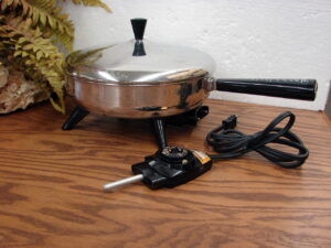 Vintage Farberware Stainless Steel 10 1/2" Electric Skillet Fry Pan 300-A Tested Working